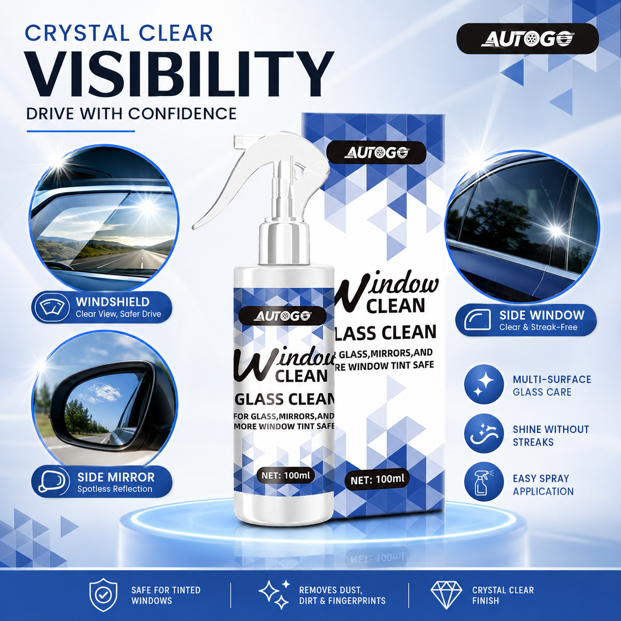 Ammonia-Free Streak-Free Glass - Glass Cleaner Streak บทวิจารณ์และราคา