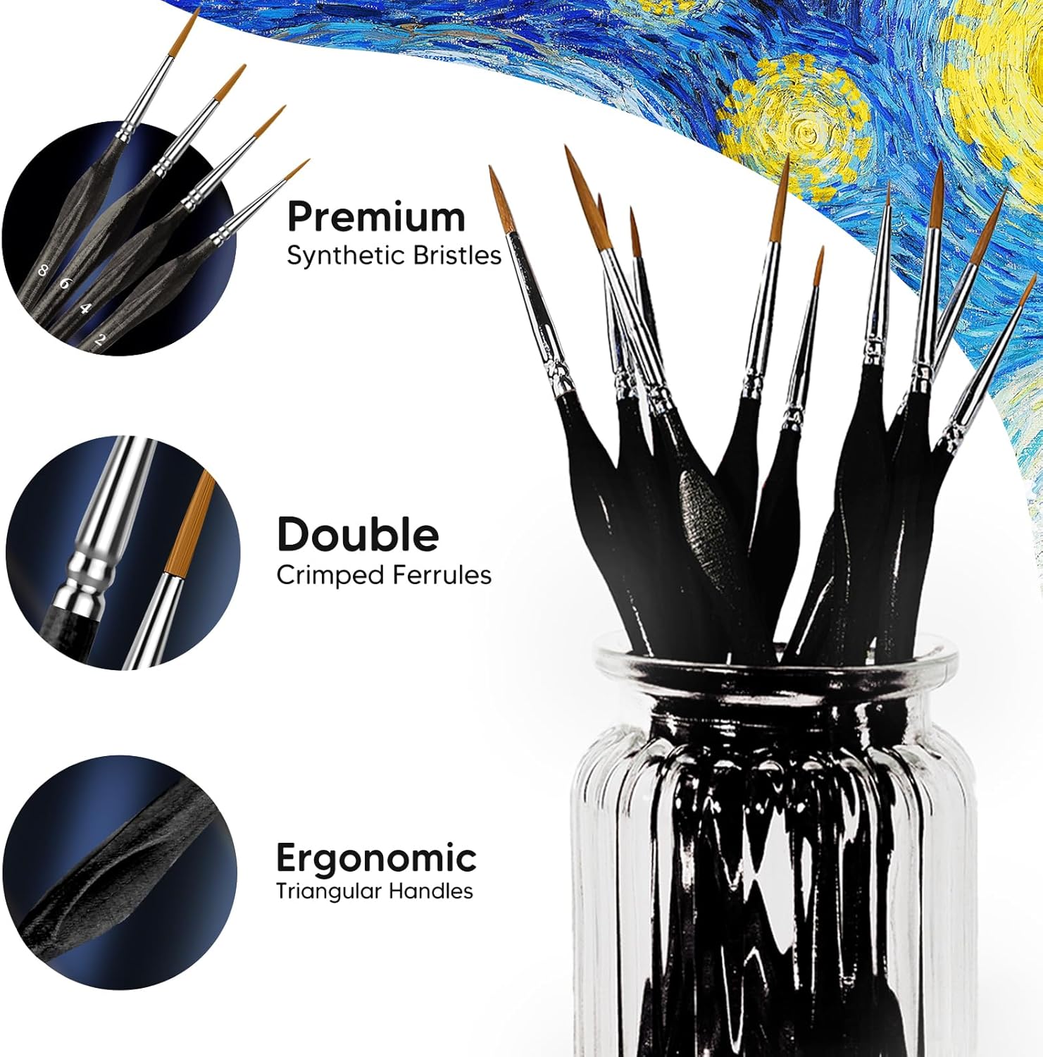 10 Miniature Paint Brushes Set - Detailing Brush Set บทวิจารณ์และราคา