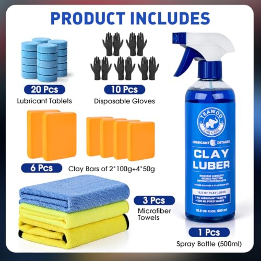 Clay Bars Kit, 6 Clay Bars and - Clay Bar Lubricant บทวิจารณ์และราคา