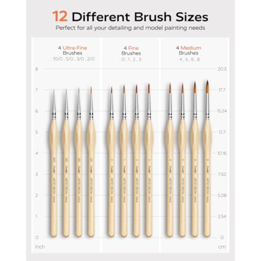 Detail Paint Brushes Set, 12 P - Detailing Brush Set บทวิจารณ์และราคา