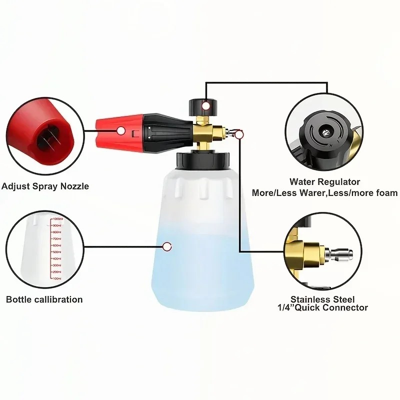 Adjustable Snow Foam Lance 1L  - Pressure Washer Foam Gun บทวิจารณ์และราคา