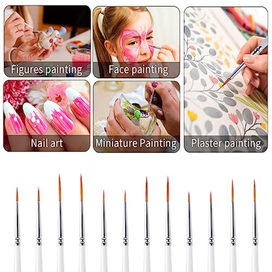12Pcs Fine Paint Brushes, Deta - Detailing Brush Set บทวิจารณ์และราคา
