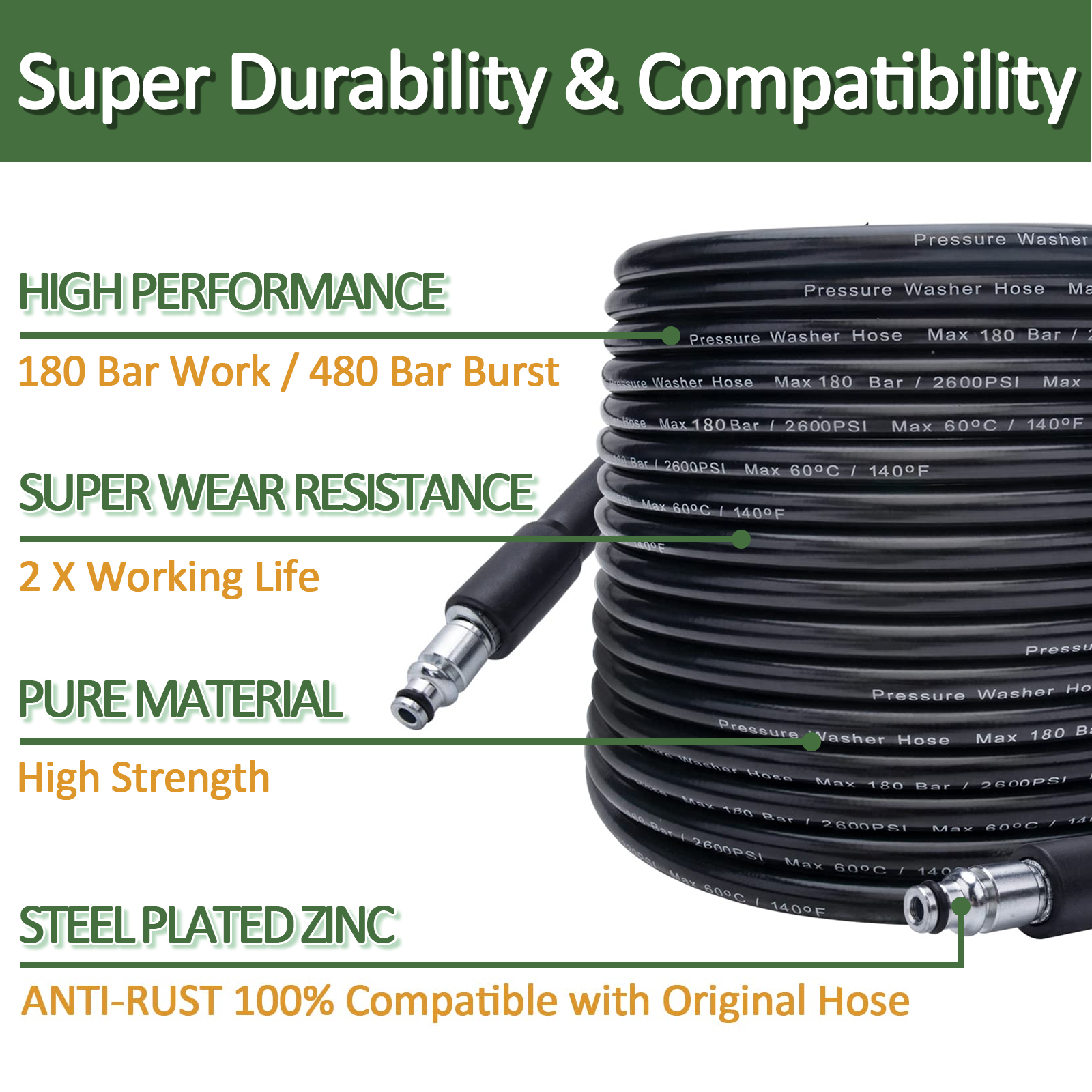 10m High Pressure Washer Hose  - Car Shampoo Ph บทวิจารณ์และราคา